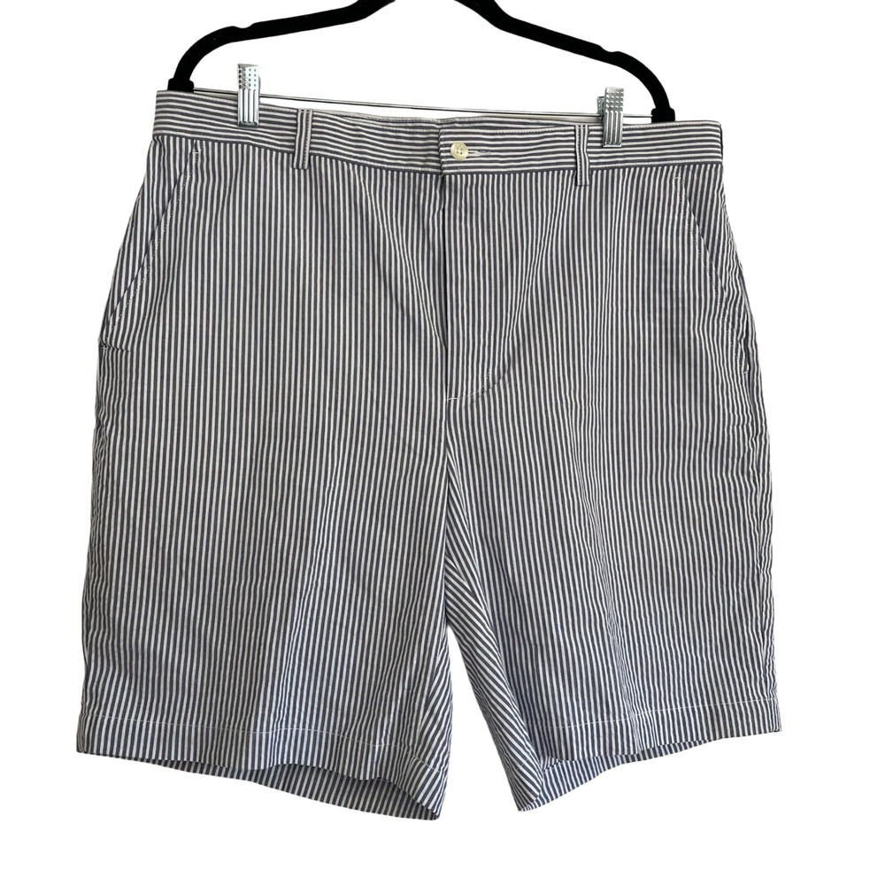 Jos. A. Bank Seersucker Shorts Mens 38 Blue New With Tags Stays Cool Striped